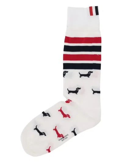 Thom Browne 4-bar Hector Socks In White