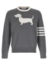 Thom Browne 4-bar Hector Sweater In Gray
