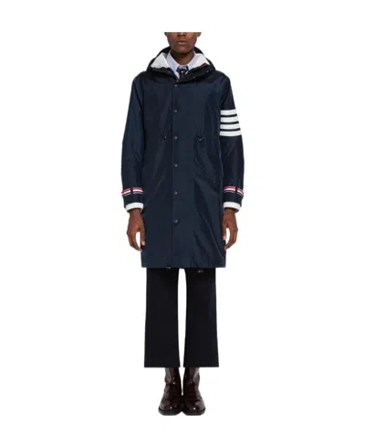 Thom Browne 4-bar Hooded Coat In Black