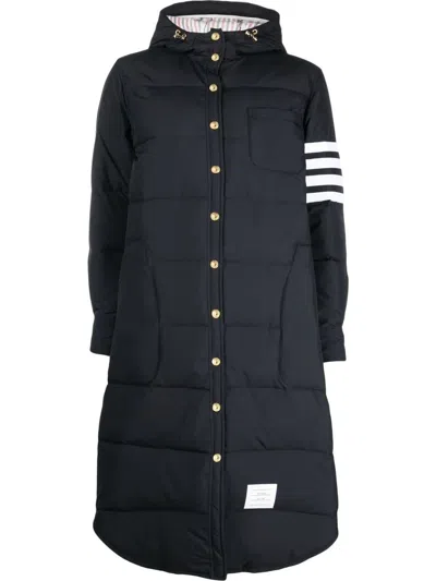THOM BROWNE 4-BAR HOODED PADDED COAT
