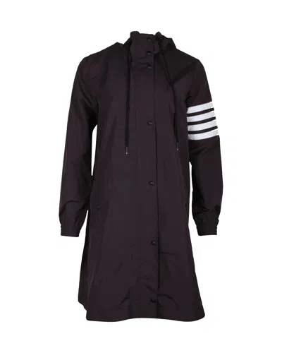 Thom Browne 4-bar Hooded Parka In Grey Polyester