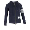 Thom Browne Fitted Blue Zipper Hoodie With Contrasting Stripes In Blue