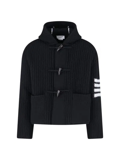Thom Browne 4-bar Hoodie Jacket – Black In Blue