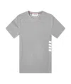 Thom Browne 4-bar Insert Piqué T-shirt In Gray