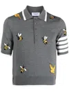Thom Browne Med Grey Wool Cotton T-shirts And Polos In Gray
