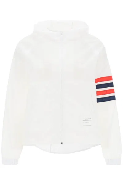 Thom Browne 4-bar Jacket In Ripstop In Bianco