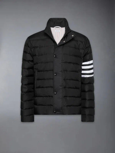 Thom Browne 4 Bar Jacket In Shiny Ripstop For Men In Black