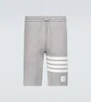 Thom Browne Men Classic Sweat Shorts With Engineered 4 Bar Stripes In Classic Loop Back In Grey