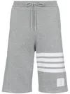 Thom Browne Light Gray Loopback Cotton Sweatshorts In Grey