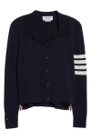 Thom Browne 4-bar Jersey Stitch Cardigan In Navy