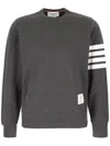 Thom Browne Classic Loop Back Sweatshirt With Engineered 4 Bar In Grey