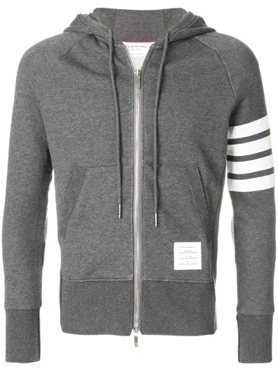 THOM BROWNE 4-BAR JERSEY ZIP-UP HOODIE