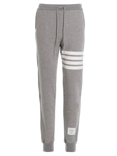 Thom Browne Light Grey Cotton Pants In Gray