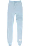 Thom Browne 4-bar Joggers In Cotton Knit In Light Blue