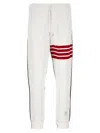 Thom Browne White 4 Bar Joggers In Rwbwht