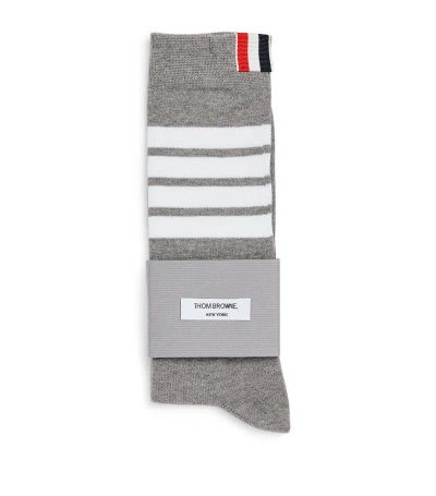 Thom Browne Kids' 4-bar Knee-high Socks In Grey