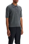 Thom Browne 4 Bar Cotton Jersey Polo In Grey