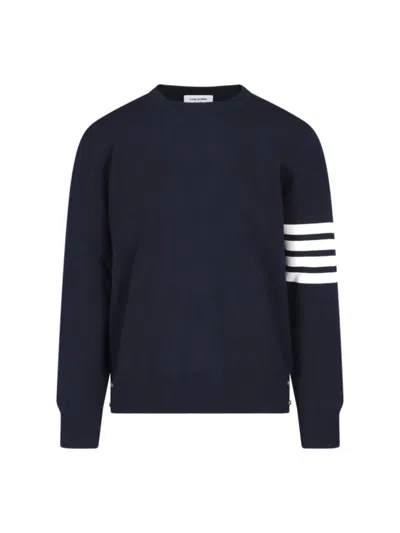 THOM BROWNE 4-BAR" KNIT SWEATER - BLUE