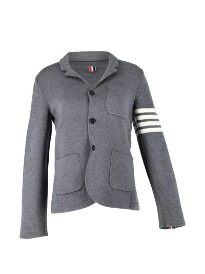 Pre-owned Thom Browne 4-bar Knitted Blazer In Gray