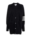 Thom Browne 4-bar Knitted Cardigan In Black