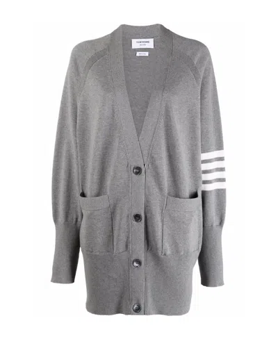 THOM BROWNE THOM BROWNE 4-BAR LONG SLEEVED KNIT CARDIGAN