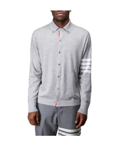 Thom Browne 4-bar Knitted Cardigan In White