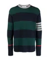 Thom Browne 4 Bar Rugby Jacquard Stripe Pullover In Black