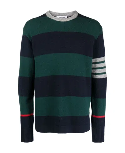 THOM BROWNE THOM BROWNE RUGBY JACQUARD STRIPED PULLOVER