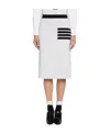 Thom Browne 4-bar Knitted Midi Skirt In White
