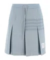 Thom Browne Mini Skirt With Iconic Stripe Detail In Gray