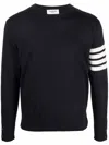 Thom Browne 4-bar Stripe Virgin Wool Jumper In Black