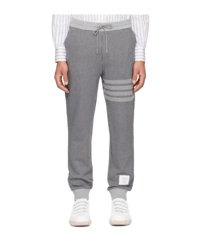 Thom Browne 4-bar Knitted Track Pants In Gray