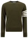 Shop Thom Browne 4 Bar Knitwear Green