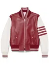 Thom Browne Ribbed Collar Striped Sleeves Jacket Front Pockets