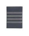 Thom Browne 4-bar Leather Passport Holder In Black