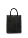 THOM BROWNE 4-BAR LEATHER TOTE BAG