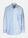 Thom Browne 4 Bar Light Blue Cotton Shirt In Light Blue