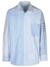 Thom Browne 4 Bar Light Blue Cotton Shirt In Light Blue
