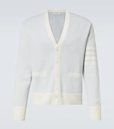 THOM BROWNE 4-BAR LINEN AND COTTON CARDIGAN