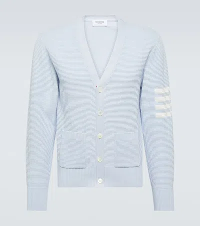 THOM BROWNE 4-BAR LINEN AND COTTON CARDIGAN