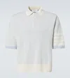 Thom Browne 4-bar Linen And Cotton Polo Shirt In Blue