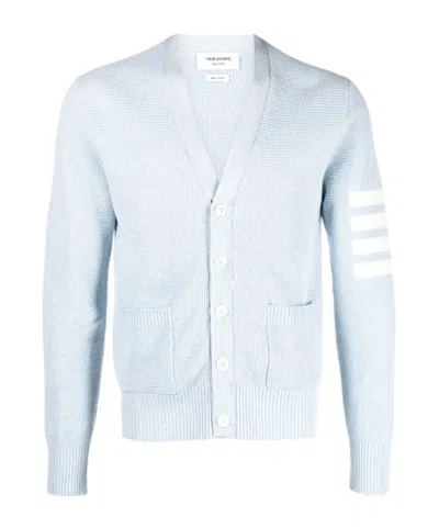 Thom Browne 4-bar Linen-blend Cardigan In White
