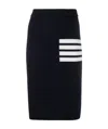 Thom Browne Striped Waffle-knit Wool-blend Pencil Skirt In Black