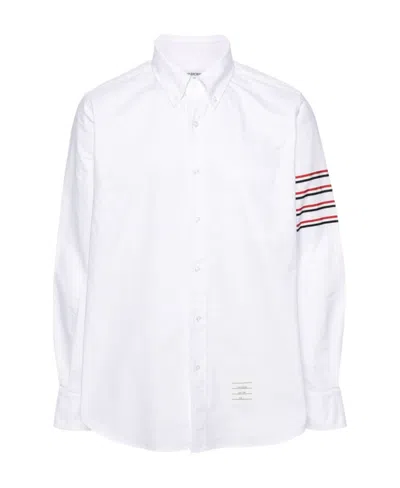 Thom Browne 4-bar Long-sleeve Cotton Shirt In White