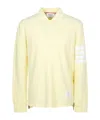 Thom Browne 4-bar Long-sleeve Polo Shirt In Neutral