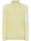 Thom Browne 4-bar Long-sleeve Polo Shirt In Yellow