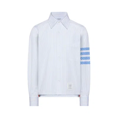 Pre-owned Thom Browne 4 Bar Long-sleeve Shirt With Step Hem 'light Blue' | Men's Size 3