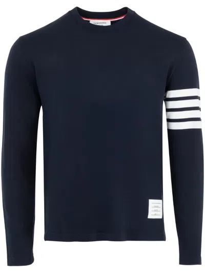 Thom Browne 4-bar Long-sleeve T-shirt In Blue