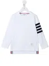Thom Browne 4-bar Long-sleeve T-shirt In White