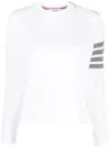 Thom Browne Langarmshirt Mit Streifen In White